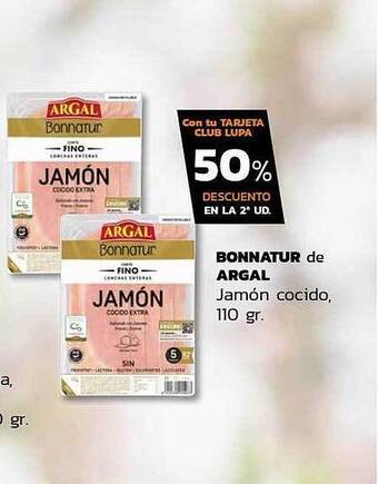 Supermercados Lupa Bonnatur De Argal Jamón Cocido oferta