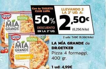 Supermercados Lupa La Mia Grande De Dr. Oetker Pizza 4 Formaggi oferta