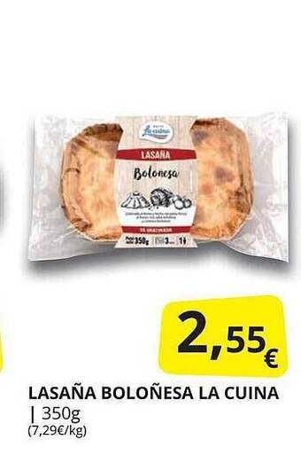 Supermercados MAS Lasaña Boloñesa La Cuina oferta