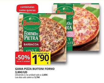 Supermercados MAS -50% En La 2a Unidad Gama Pizza Buitoni Forno oferta