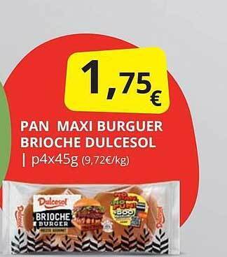 Supermercados MAS Pan Maxi Burguer Brioche Dulcesol oferta