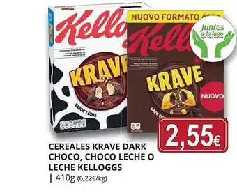 Supermercados MAS Cereales Krave Dark Choco Choco Leche O Leche Kelloggs oferta