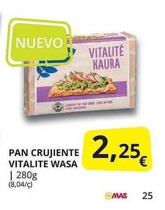 Supermercados MAS Pan Crujiente Vitalite Wasa oferta