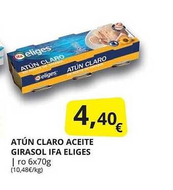 Supermercados MAS Atún Claro Aceite Girasol Ifa Eliges oferta