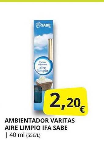 Supermercados MAS Ambientador Varitas Aire Limpio Ifa Sabe oferta