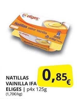 Supermercados MAS Natillas Vainilla Ifa Eliges oferta