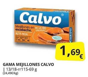 Supermercados MAS Gama Mejillones Calvo oferta