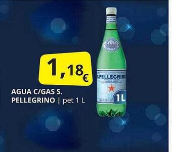Supermercados MAS Agua C Gas S Pellegrino oferta