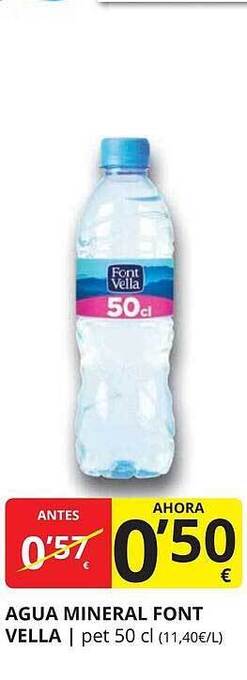 Supermercados MAS Agua Mineral Font Vella oferta
