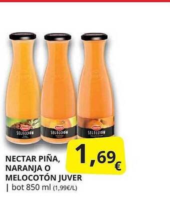 Supermercados MAS Nectar Piña Naranja O Melocotón Juver oferta
