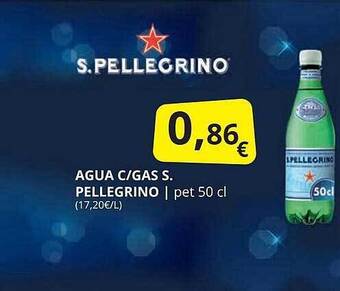 Supermercados MAS Agua C Gas S Pellegrino oferta
