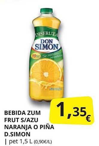 Supermercados MAS Bebida Zum Frut S Azu Naranja O Pina D Simon oferta