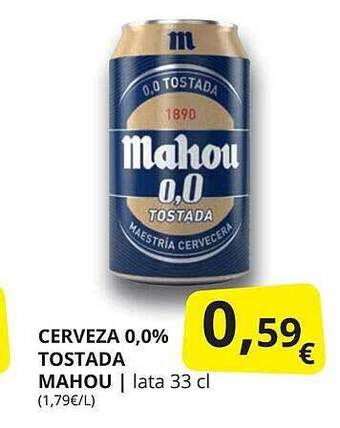 Supermercados MAS Cerveza 0.0% Tostada Mahou oferta