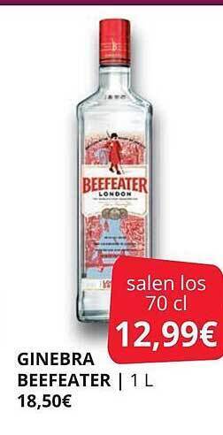 Supermercados MAS Ginebra Beefeater oferta