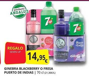 Supermercados MAS Ginebra Blackberry O Fresa Puerto De Indias oferta