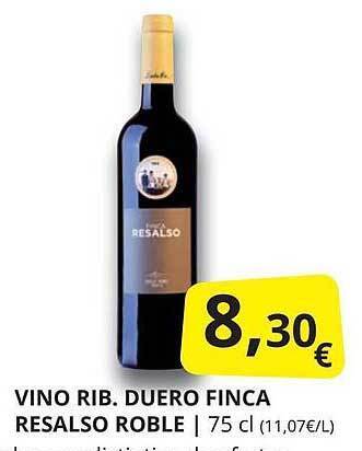 Supermercados MAS Vino Rib Duero Finca Resalso Roble oferta