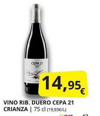 Supermercados MAS Vino Rib Duero Cepa 21 Crianza oferta