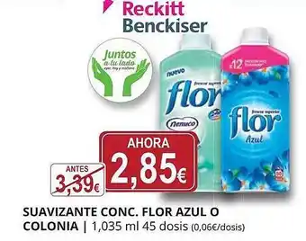 Supermercados MAS Suavizante Conc Fflor Azul O Colonia oferta