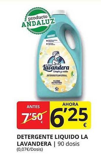 Supermercados MAS Detergente Liquido La Lavandera oferta