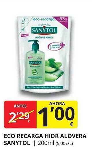 Supermercados MAS Eco Recarga Hidr Alovera Sanytol oferta