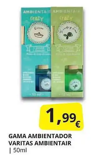 Supermercados MAS Gama Ambientador Varitas Ambientair oferta