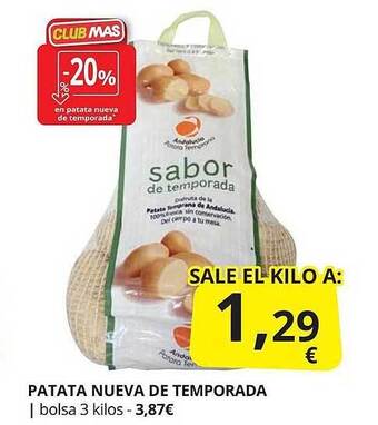 Supermercados MAS Patata Nueva De Temporada oferta