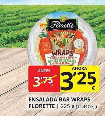 Supermercados MAS Ensalada Bar Wraps Florette oferta