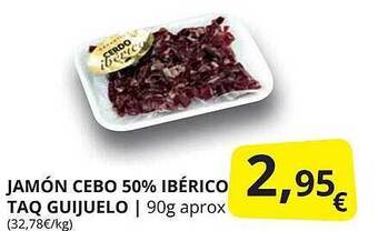Supermercados MAS Jamón Cebo 50% Ibérico Taq Guijuelo oferta
