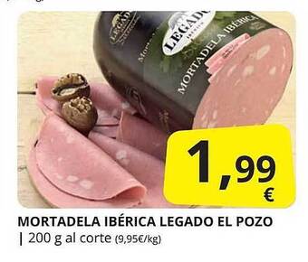 Supermercados MAS Mortadela Ibérica Legado El Pozo oferta