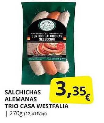 Supermercados MAS Salchichas Alemanas Trio Casa Westfalia oferta