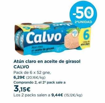 Hipercor Atún Claro En Aceite De Girasol Calvo oferta