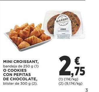 Supercor Exprés Mini Croissant O Cookies Con Pepitas De Chocolate oferta