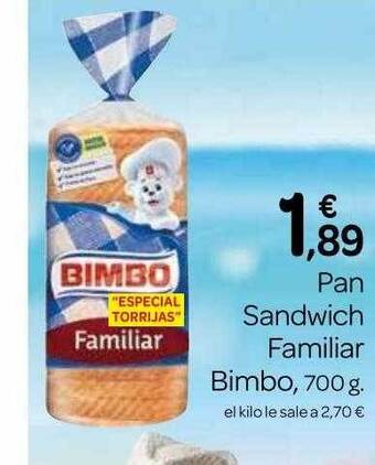 Supermercados El Jamón Pan Sandwich Familiar Bimbo oferta