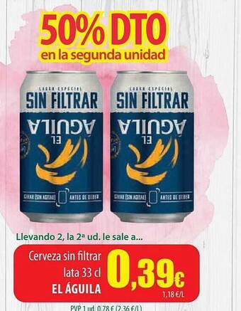 Spar Tenerife Cerveza Sin Filtrar El águila oferta