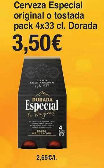 Spar La Palma Cerveza Especial Original O Tostada Dorada oferta