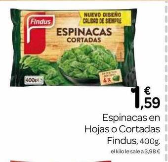 Supermercados El Jamón Espinacas En Hojas O Cortadas Findus oferta