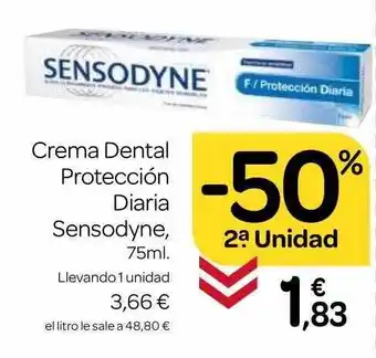 Supermercados El Jamón Crema Dental Protección Diaria Sensodyne oferta
