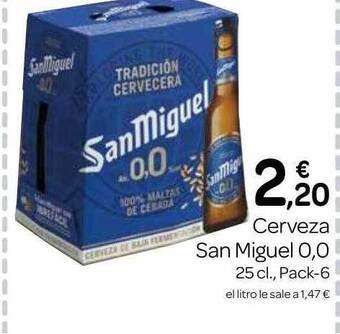 Supermercados El Jamón Cerveza San Miguel 0.0 oferta