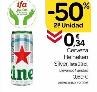 Supermercados El Jamón Cerveza Heineken Silver oferta
