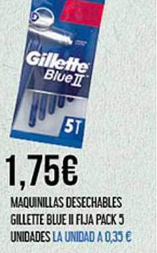 Claudio Maquinillas Desechables Gillette Blue Ii Fija Pack 5 Unidades oferta
