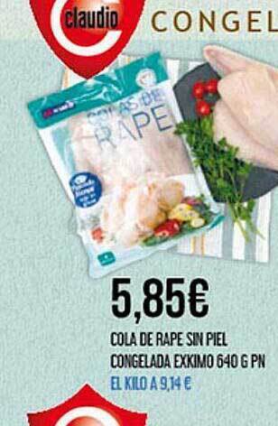 Claudio Cola De Rape Sin Piel Congelada Exkimo oferta