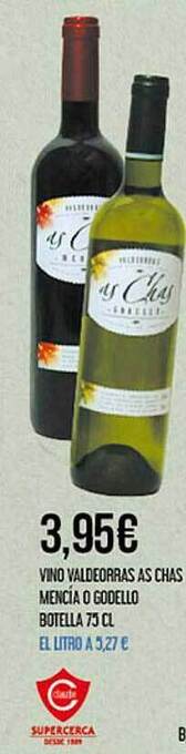 Claudio Vino Valdeorras As Chas Mencía O Godello oferta