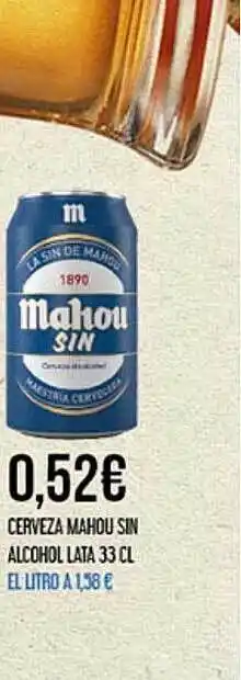 Claudio Cerveza Mahou Sin Alcohol Lata 33cl oferta