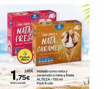 Dialprix Helado Cono Nata Y Caramelo O Nata Y Fresa Alteza oferta