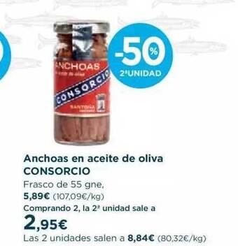 El Corte Inglés Anchoas En Aceite De Oliva Consorcio oferta