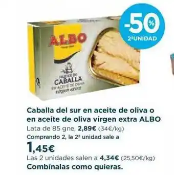 El Corte Inglés Caballa Del Sur En Aceite De Oliva O En Aceite De Oliva Virgen Extra Albo oferta