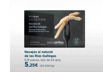 El Corte Inglés Navajas Al Natural De Las Rías Gallegas oferta