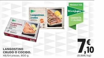 El Corte Inglés Langostino Crudo O Cocido oferta