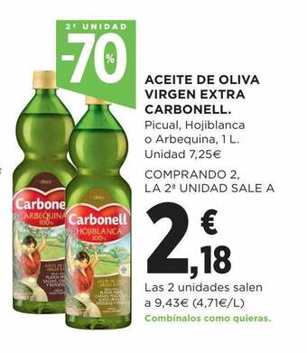El Corte Inglés 2a Unidad -50% Aceite De Oliva Virgen Extra Carbonell oferta