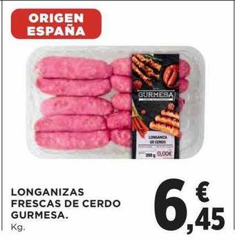 El Corte Inglés Longanizas Frescas De Cerdo Gurmesa oferta